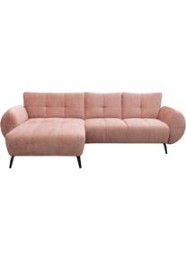 Ecksofa OTTO HOME "Viborg", rosa (rose), B:261cm H:82cm T:140cm, 100% Polyester, Sofas, Ecksofa