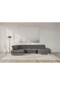 Wohnlandschaft DIE PLANBAR "MP-IN17004 U-Form, Breite 382 cm", anthrazit, B:382cm H:84cm T:260cm, 88% Polyester, 12% Polyamid, Sofas, Wohnlandschaft, Federkernpolsterung, inkl. Sitztiefenverstellung