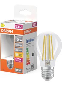 Osram LED-Leuchtmittel "LED-Lampe Superstar Kolbenform A60", Energieeffizienz: D, gelb (klar), L:10,5cm &Oslash;:6cm, Leuchtmittel, LED-Leuchtmittel