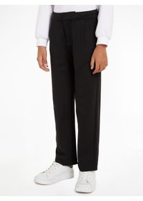 Anzughose Calvin Klein Jeans "PUNTO TAILORED STRAIGHT PANTS", Jungen, Gr. 12 (152), N-Gr, schwarz (ck schwarz), Web, Obermaterial: 66% Viskose, 30% Polyamid, 4% Elasthan, unifarben, straight fit normal, Hosen Anzughose, f&uuml;r Kinder bis 16 Jahre