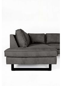 Wohnlandschaft Home Affaire "Pinto, 350 cm, U-Form, XXL, mit Ottomanen", anthrazit, B:350cm H:85cm T:206cm, Luxus-Microfaser in Lederoptik (100% Polyester);Cord (92% Polyester, 8% Polyamide), Sofas, Wohnlandschaft, Cord, Chenille, Lederoptik, mit Keder, Metallf&uuml;&szlig;e, Wellenunterfederung