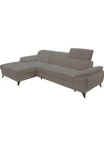 Ecksofa exxpo - SOFA FASHION, grau, B:281cm H:78cm T:166cm, Sofas, Ecksofa, inkl. Bettfunktion und Bettkasten,toller Sitzkomfort, Steppung im Sitz