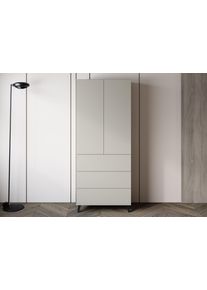 Highboard Home Affaire "Phuket Hochschrank mit 2 T&uuml;ren und 3 Schubladen", beige (kaschmir), B:70cm H:170cm T:39cm, ABS-Kunststoff, Hartfaserplatte, Holzwerkstoff, Kunststoff, Sideboards, Highboard, Push-to-Open, verstellbare Einlegeb&ouml;den und viel Stauraum