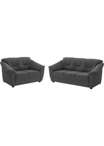 Sit & More Polstergarnitur SIT & MORE "Savona", grau (dunkelgrau), H:90cm T:90cm, Sitzm&ouml;bel-Sets, Polstergarnitur, Set: 2- & 3er-Sofa, mit Federkern