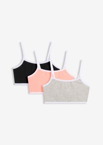 bonprix Biustonosz bustier z miękką bawełną (3 szt.), r&oacute;żowy, 140/146
