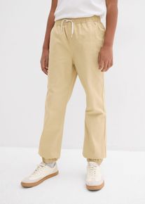 bonprix Pantaloni cu elastic și șiret din bumbac 100% (set/2 buc.), negru, 176