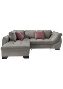 Mid.you , Graubraun , Textil , Buche , Streifen , F&uuml;llung: Schaumstoff,Schaumstoff,Schaumstoff , L-Form, Ottomane links , 250x190 cm , Made in EU , Liegefunktion, Schlafen auf Sitzh&ouml;he ,