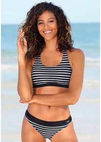Bustier-Bikini-Top Venice Beach "Summer", Damen, Gr. 40, N-Gr, schwarz-wei&szlig; (schwarz, wei&szlig; gestreift), Polyamid, Xtra Life LYCRA, gestreift, Bikini-Oberteile Bustier-Bikini-Top, mit gerkreuzten Tr&auml;gern