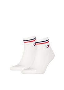 Kurzsocken Tommy Hilfiger "TH UNI TJ QUARTER 2P ICONIC", Damen, Gr. 39-42, wei&szlig;, Baumwollmischung, Socken Kurzsocken, Half-Terry-Sohle f&uuml;r zus&auml;tzlichen Komfort