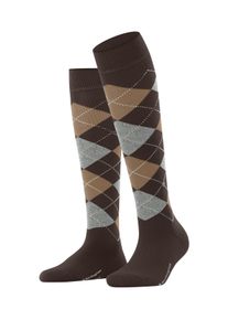 Kniestr&uuml;mpfe Burlington "Marylebone", Damen, Gr. 36-41, schwarz braun, Baumwollmischung, Argyle-Muster, Socken Kniestr&uuml;mpfe, Einheitsgr&ouml;&szlig;e 36-41, w&auml;rmende Wollmischung, Argyle-Muster