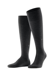 Kniestr&uuml;mpfe Burlington "Leeds", Herren, Gr. 40-46, grau (asphalt melange), Materialmix, unifarben, Socken Kniestr&uuml;mpfe, Einheitsgr&ouml;&szlig;e 40-46, w&auml;rmende Wollmischung, unifarben