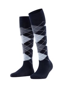 Kniestr&uuml;mpfe Burlington "Whitby", Damen, Gr. 36-41, blau (marine), Baumwollmischung, Argyle-Muster, Socken Kniestr&uuml;mpfe, Einheitsgr&ouml;&szlig;e 36-41, Argyle-Muster, weiche Haptik