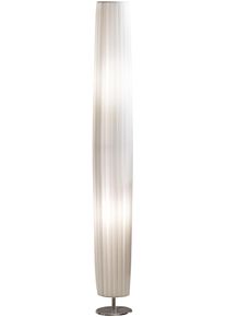 Salesfever Stehlampe "Oliver", wei&szlig; (wei&szlig;, edelstahlfarben), 2, &Oslash; 14cm H: 120cm, 1 Stk., Leuchten, Plissee Lampenschirm, verchromtes Metall, Stehlampe