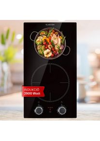 Klarstein Kochheld, indukci&oacute;s főzőlap, 2900 W, 2 z&oacute;na, forg&oacute; szab&aacute;lyoz&oacute;k, &uuml;veg, fekete