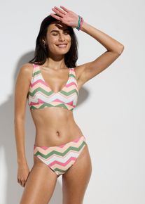 bonprix Bikini bustier (2 części) z dekoltem w serek, zielony, 44
