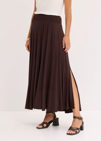 bonprix Femei Fustă din jerse din viscoză fluidă, maro, 48/50