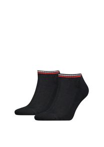 Sneakersocken Tommy Hilfiger "TH UNI TJ SNEAKER 2P ICONIC", Damen, Gr. 35-38, Sockengr&ouml;&szlig;e, schwarz, Baumwollmischung, Socken Sneakersocken