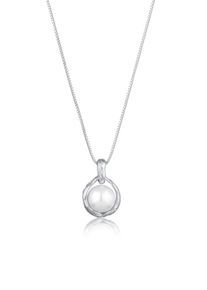 Kette mit Anh&auml;nger Elli Premium "Halskette Anh&auml;nger Muschelkernperle Vintage Style 925 Sterling Silber" Gr. 50, silber, Halsketten, Damen, ohne Stein, Silber 925 (Sterlingsilber), Kette mit Anh&auml;nger