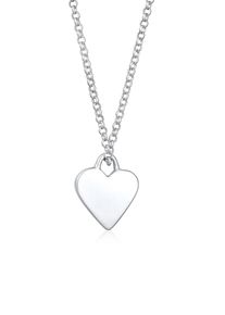 Kette mit Anh&auml;nger Elli "Halskette Herz Pl&auml;ttchen Anh&auml;nger Filigran 925 Silber" Gr. 42, silber, Halsketten, Damen, ohne Stein, Silber 925 (Sterlingsilber), Kette mit Anh&auml;nger