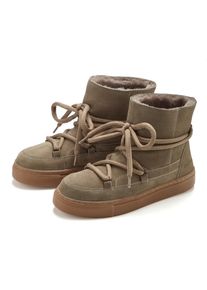Stiefelette ELBSAND "Boots, Winterstiefelette, Winterboots, Stiefel, Lederstiefelette", Damen, Gr. 40, braun (taupe), Obermaterial: 100% Rindsleder. Decksohle: 100% Lammfell. Futter: 100% Lammfell. Laufsohle: 100% Synthetik, unifarben, Schuhe Stiefelette, Winterstiefel aus Leder mit kuscheligem Lammfell
