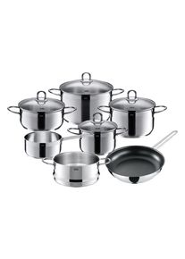 Topf-Set Silit "Diamant", grau (edelstahl), B:30cm H:25cm L:40cm, T&ouml;pfe, Topf-Set, Silitherm-Allherdboden, induktionsgeeignet, sp&uuml;lmaschinengeeignet