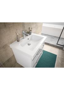 Waschtisch SAPHIR "Serie Balto Mineralmarmor-Waschtisch mit Unterschrank, 64,4 cm breit", wei&szlig; (wei&szlig; hochglanz, wei&szlig; hochglanz), B:64,4cm H:55,6cm T:46cm, Waschtische, Waschtisch, Waschplatz mit 2 Schubladen, Badschrank in verschiedenen Ausf&uuml;hrungen