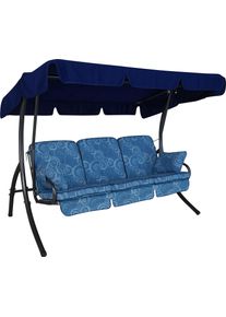 Hollywoodschaukel "Santorin", blau (blau, blau), B:210cm T:145cm, Obermaterial: 75% Baumwolle, 25% Polyester. F&uuml;llung: 100% Polyurethan, Angerer FREIZEITM&Ouml;BEL, Hollywoodschaukeln, Hollywoodschaukel, inkl. Auflagen und Zierkissen, robust, langlebig