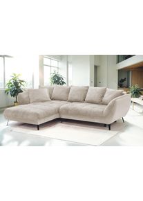 Ecksofa exxpo - SOFA FASHION "Midway Easy-Lift-Bettfunktion, 15cm bodenfrei, bequem, Breite 282cm", braun (cappucino), B:282cm H:91cm T:187cm, Sofas, Ecksofa, inkl. Bettfunktion und praktischem Bettkasten, L-Form