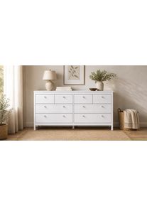 Kommode Home Affaire "Madrid, Aufbewahrung, Schubladenschrank, Stauraum", wei&szlig;, B:159,4cm H:79,7cm T:38,4cm, Holzwerkstoff, Sideboards, Kommode, mit 4 kleinen und 4 gro&szlig;en Schubladen, Breite 160 cm