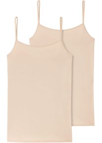Unterhemd Schiesser "95/5", Damen, Gr. 46, N-Gr, beige (410, sand), Single Jersey, Obermaterial: 95% Baumwolle, 5% Elasthan, unifarben, k&ouml;rpernah, tiefer Rundhals, Unterhemden Unterhemd, mit Spaghetti-Tr&auml;gern, Topseller
