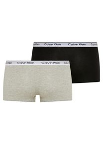Trunk "2PK TRUNK", M&auml;dchen, Gr. 164/170, 2 Stk., schwarz (grau, schwarz), Jersey, Obermaterial: 95% Baumwolle, 5% Elasthan, Calvin Klein Underwear, k&ouml;rpernah, Unterhosen Trunk, mit Logobund