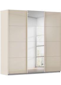 Schwebet&uuml;renschrank OTTO HOME "Kleiderschrank Kleiderschr&auml;nke Schrank Garderobe AGORDO mit Glasfront", beige (beige, glas beige (champagner)), B:203cm H:229cm T:62cm, Holzwerkstoff, Schr&auml;nke, Schwebet&uuml;renschrank, durchdachte Innenausstattung, in 4 Breiten und 2 H&ouml;hen MADE IN GERMANY