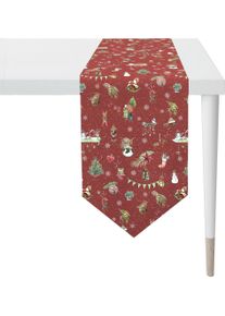 Tischband Apelt "6200 WINTERWELT, Weihnachtsdeko, Weihnachten", bunt (rot, bunt), B:32cm L:175cm, Baumwolle, Polyester, Tischdecken, Tischband, Digitaldruck