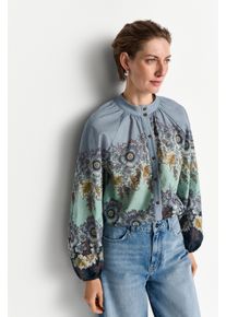 Langarmbluse RICHROYAL, Damen, Gr. 40, midnight blau, Web, Obermaterial: 100% Baumwolle, bequem, Rundhals, Blusen Langarmbluse, floralem Bord&uuml;renprint