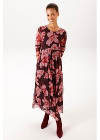 Maxikleid Aniston CASUAL, Damen, Gr. 46, N-Gr, braun, rosa, rot, gelb, Netz, Obermaterial: 95% Polyester, 5% Elasthan. Futter: 100% Polyester, bedruckt, gebl&uuml;mt, figurumspielend kn&ouml;chelfrei, Rundhals, Kleider Maxikleid, mit dekorativen, gro&szlig;fl&auml;chigen Bl&uuml;ten bedruckt - NEUE KOLLEKTION