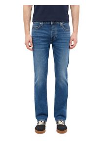 Straight-Jeans Mustang "Herren Style Michigan Straight", Herren, Gr. 36, L&auml;nge 36, blau (682 mittelblau), Denim/Jeans, 99% Baumwolle, 1% Elasthan, unifarben, straight fit, Jeans Straight-Jeans