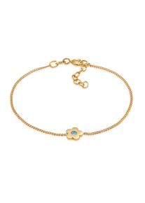 Armkette Elli "Armband Kinder Blume Kristalle 925 Silber" Gr. 140, gold, Armb&auml;nder, M&auml;dchen, Silber 925 (Sterlingsilber), Armkette