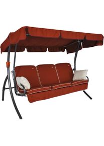 Hollywoodschaukel "Comfort Style", orange (dunkelgrau, terracotta, terracotta), B:210cm H:160cm T:145cm, Obermaterial: 100% Polyacryl. F&uuml;llung: 100% Polyurethan, Angerer FREIZEITM&Ouml;BEL, Hollywoodschaukeln, Hollywoodschaukel, inkl. Auflagen und Zierkissen