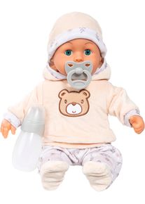 Babypuppe BAYER "First Words 38 cm beige/wei&szlig;", beige (beige, wei&szlig;), Puppen, Baby, Babypuppe