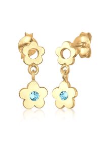 Paar Ohrstecker Elli "Ohrringe Kinder Ohrh&auml;nger Blume Bl&uuml;te Kristall 925 Silber" Gr. 15, gold, Ohrringe, M&auml;dchen, 15,mit Stein, Silber 925 (Sterlingsilber), Paar Ohrstecker