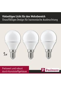 Paulmann LED-Leuchtmittel "Tropfen 4W E14 230V Warmwei&szlig; 3er-Pack", Energieeffizienz: G, wei&szlig;, L:8cm &Oslash;:4,5cm, Leuchtmittel, 2700 Kelvin, LED-Leuchtmittel