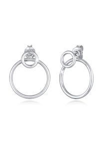 Paar Ohrstecker Elli "Ohrringe Kreis Rund Einh&auml;nger Stecker Geo Trend 925 Silber" Gr. 18, silber, Ohrringe, Damen, 18, ohne Stein, Silber 925 (Sterlingsilber), Paar Ohrstecker
