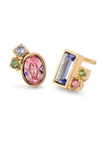 Paar Ohrstecker Elli "Ohrringe Ohrstecker Rosa Blau 925 Sterling Silber, mit Kristallen von Swarovski" Gr. 8, gold, Ohrringe, Damen, 8, Silber 925 (Sterlingsilber), Paar Ohrstecker