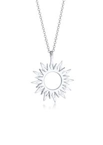 Kette mit Anh&auml;nger Elli "Halskette Sonne Sun Strahlen Astro Symbol 925 Silber" Gr. 45, silber, Halsketten, Damen, ohne Stein, Silber 925 (Sterlingsilber), Kette mit Anh&auml;nger