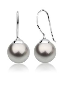 Paar Ohrh&auml;nger NENALINA "Ohrringe H&auml;nger Basic Synthetische Perle 925 Silber" Gr. 30, grau, Ohrringe, Damen, 30, ohne Stein, Silber 925 (Sterlingsilber), Paar Ohrh&auml;nger