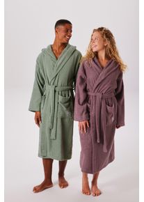Unisex-Bademantel Bruno Banani "Robby, ideal f&uuml;r Sauna & Spa, Standard, Premium und &Uuml;berl&auml;nge" Gr. XL, gr&uuml;n (salbei), L:125cm, Walkfrottee, Hausm&auml;ntel, Unisex-Bademantel, Damen & Herren Badem&auml;ntel, Baumwolle, mit Taschen, Sauna, XS-3XL, Topseller