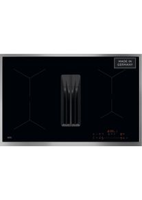 AEG Kochfeld mit Dunstabzug "TT84CA0FRB", Energieeffizienz: A+, schwarz, B:79,6cm T:51,6cm, Kochfelder, Induktionskochen mit integr. Dunstabzug: frische Luft, Made in Germany, Kochfeld mit Dunstabzug