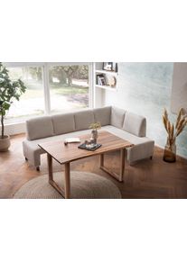 Eckbank exxpo - SOFA FASHION "Intenso, viele Bezugsstoffe Cord, Struktur 243/158 cm (B/T)", beige, B:243cm H:91cm T:158cm, NaturLeder;Strukturstoff (Zusammensetzung: Polyester 100%);Luxus-Microfaser (Zusammensetzung: Aufgeflockte 100% Polyester Schicht mit Pr&auml;gung);Cord (Zusammensetzung: Polyester 100%), Sitzb&auml;nke, Eckbank, hohe Bodenfreiheit, frei im Raum stellbar, hoher Sitzkomfort