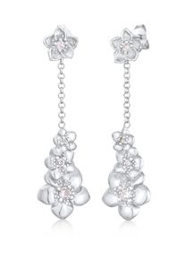 Paar Ohrstecker Elli "Ohrringe Ohrh&auml;nger Bl&uuml;ten Zirkonia Flower Floral 925 Silber" Gr. 43, silber, Ohrringe, Damen, 43, Silber 925 (Sterlingsilber), Paar Ohrstecker
