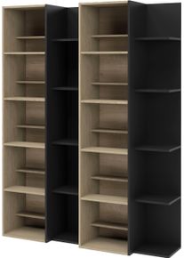 B&uuml;cherregal GAMI "MANGA", schwarz (eiche rookwood nachbildung, uni schwarz), B:80cm H:186cm T:35cm, Holzwerkstoff, Regale, B&uuml;cherregal, die spezielle Manga-Bibliothek